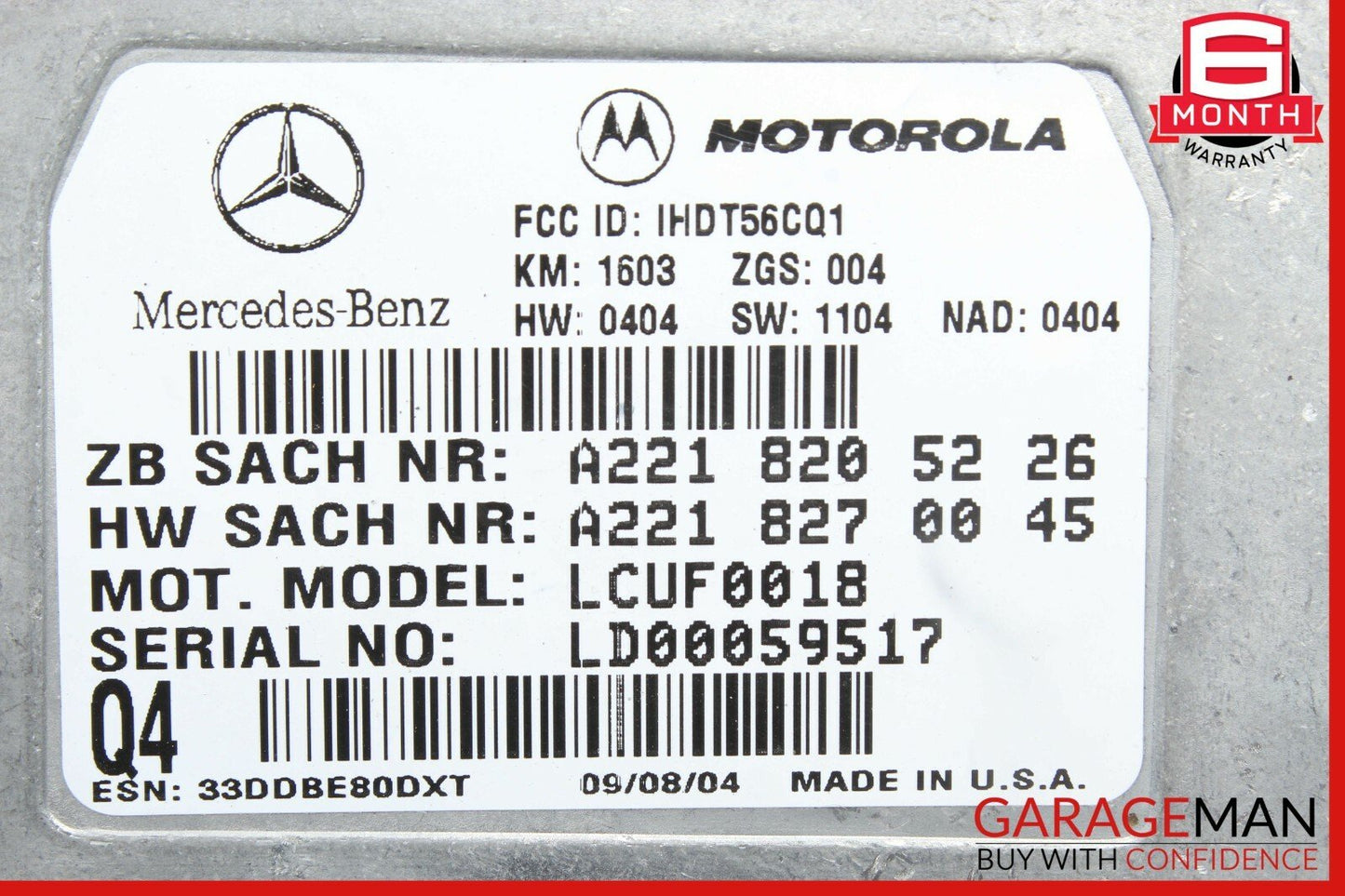 03-12 Mercedes CLK320 S430 SL500 C55 AMG Voice Communication Control Module Q4