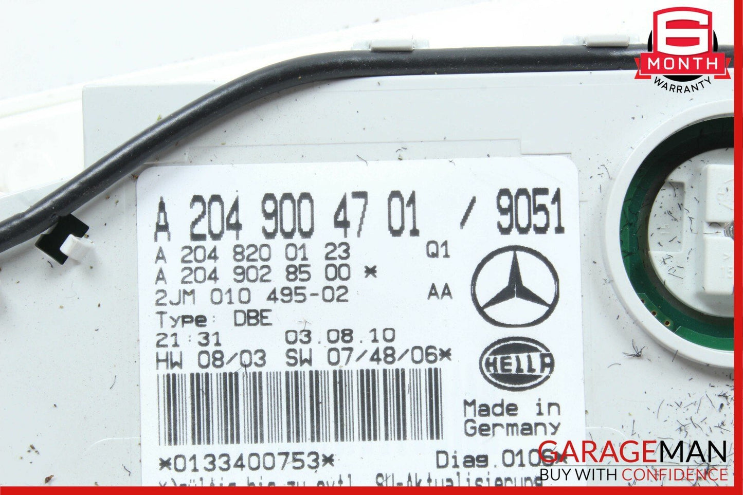 08-11 Mercedes W204 C350 C300 C63 AMG Overhead Dome Light Lamp Assembly Black