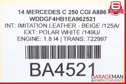 08-18 Mercedes W204 C250 C300 CLS550 Rear Right Side Door Control Module Unit