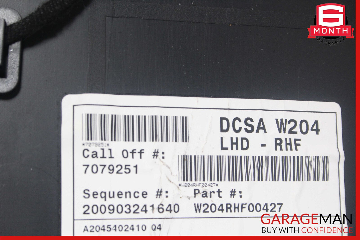 08-14 Mercedes W204 C250 C300 Sedan Front Right Side Interior Door Panel Black