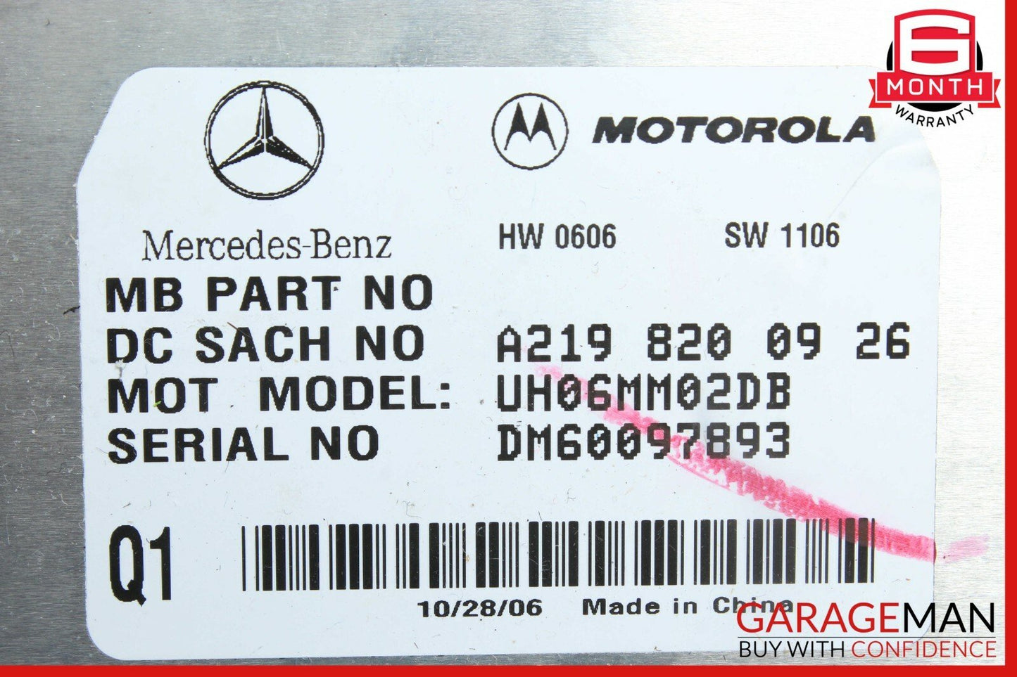 06-12 Mercedes W164 ML350 E350 Communication Control Module 2198202626 OEM