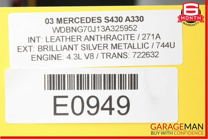 03-06 Mercedes W220 S430 S500 S55 Center Dashboard Control Switch 2208217758 OEM