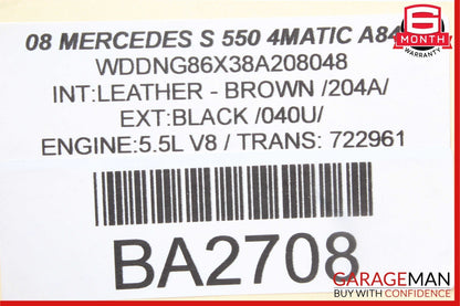 07-11 Mercedes W221 S550 CL550 S63 AMG Windshield Night Vision Camera OEM