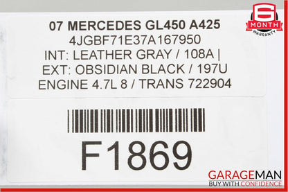 06-12 Mercedes X164 GL450 ML63 AMG Rear Bumper Reinforcement Impact Bar Rebar