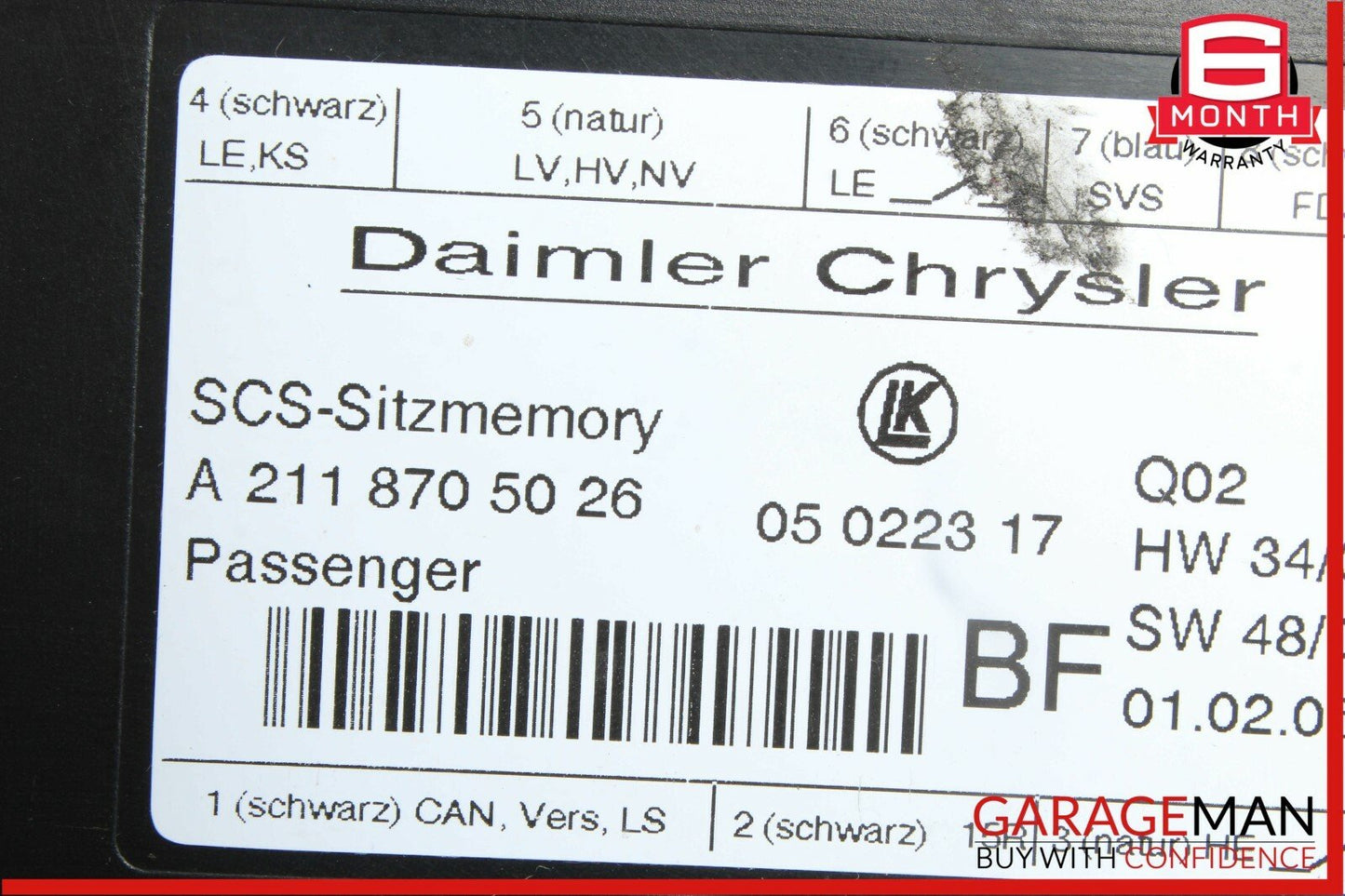 03-11 Mercedes GL450 CLS500 ML450 Front Right Side Seat Controller Module