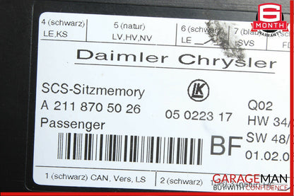 03-11 Mercedes GL450 CLS500 ML450 Front Right Side Seat Controller Module