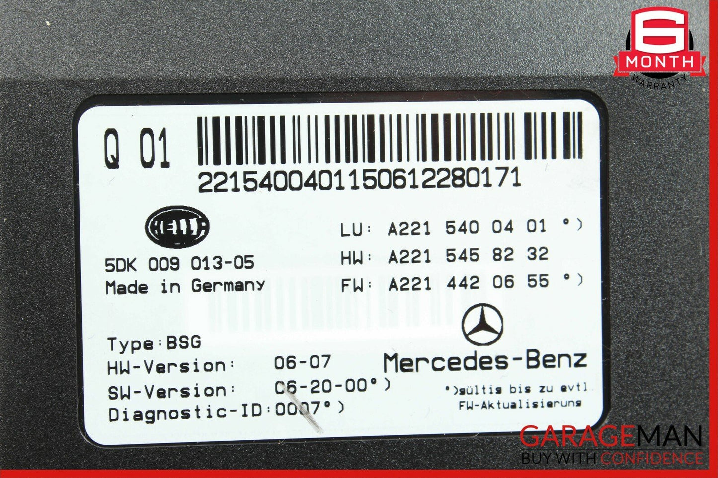07-13 Mercedes W221 S550 CL600 Electric Power Supply Control Fuse Box Module OEM