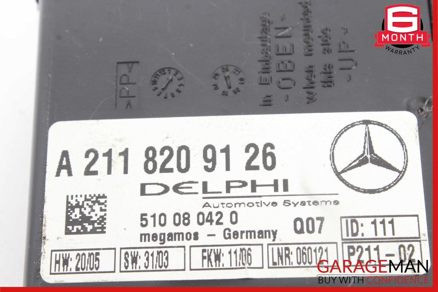 Mercedes SLK280 CL500 S430 E320 CLK500 Anti Theft Alarm Module 2118209126