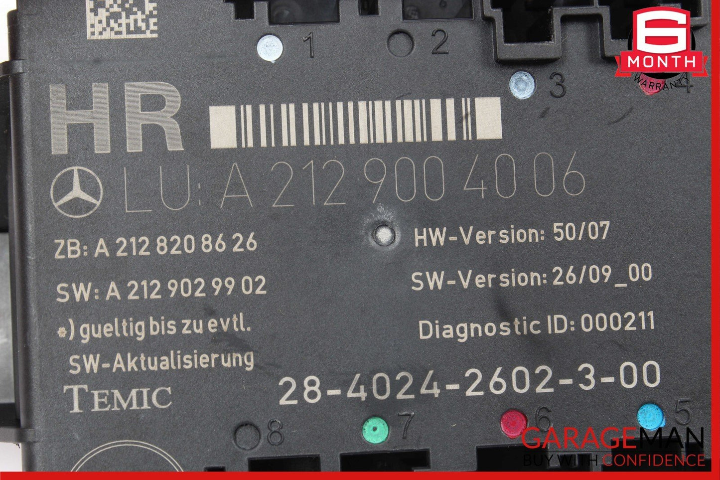 08-18 Mercedes GLK350 C250 C300 CLS550 Rear Right Side Door Control Module Unit