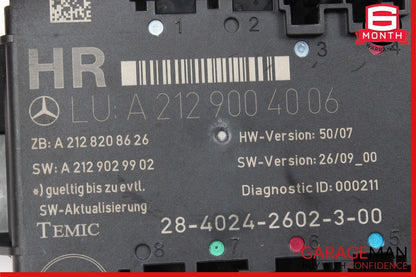 08-18 Mercedes GLK350 C250 C300 CLS550 Rear Right Side Door Control Module Unit
