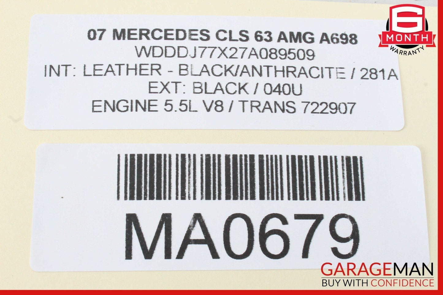 06-11 Mercedes W219 CLS63 AMG CLS55 AMG Rear Right Side Door Control Module OEM