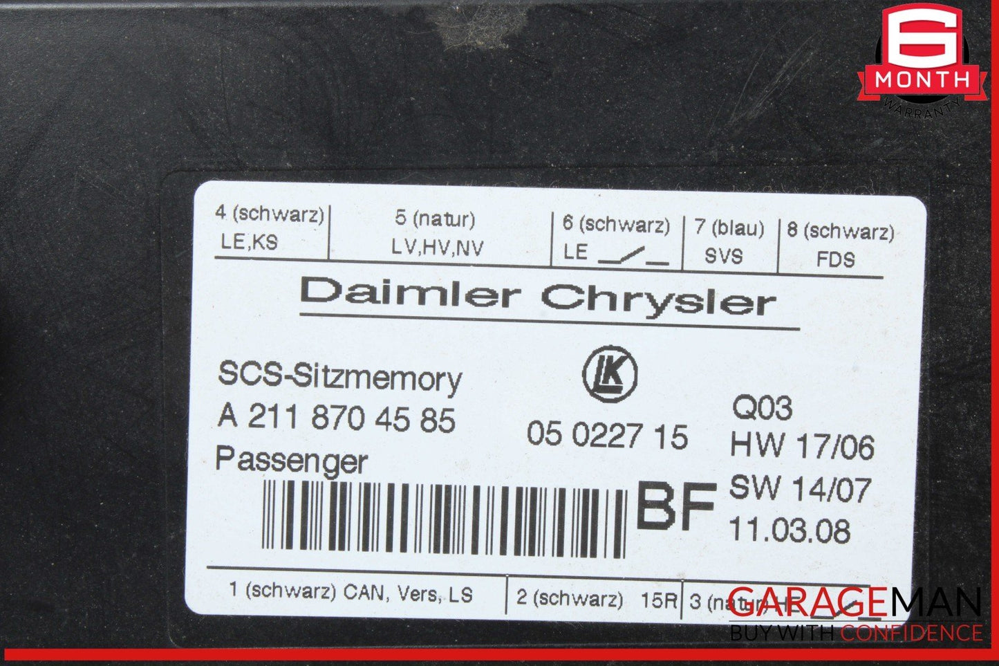 03-12 Mercedes X164 GL450 4MATIC Front Right Side Seat Control Module Unit OEM