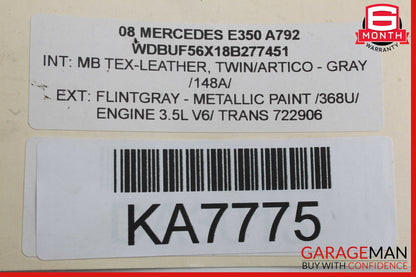 07-09 Mercedes W211 E350 E550 E63 Interior Rear View Mirror Gray OEM