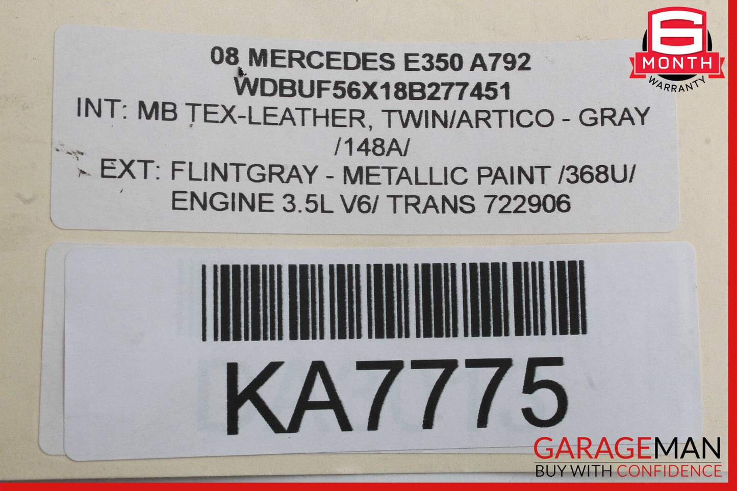 07-09 Mercedes W211 E350 E550 E63 Interior Rear View Mirror Gray OEM