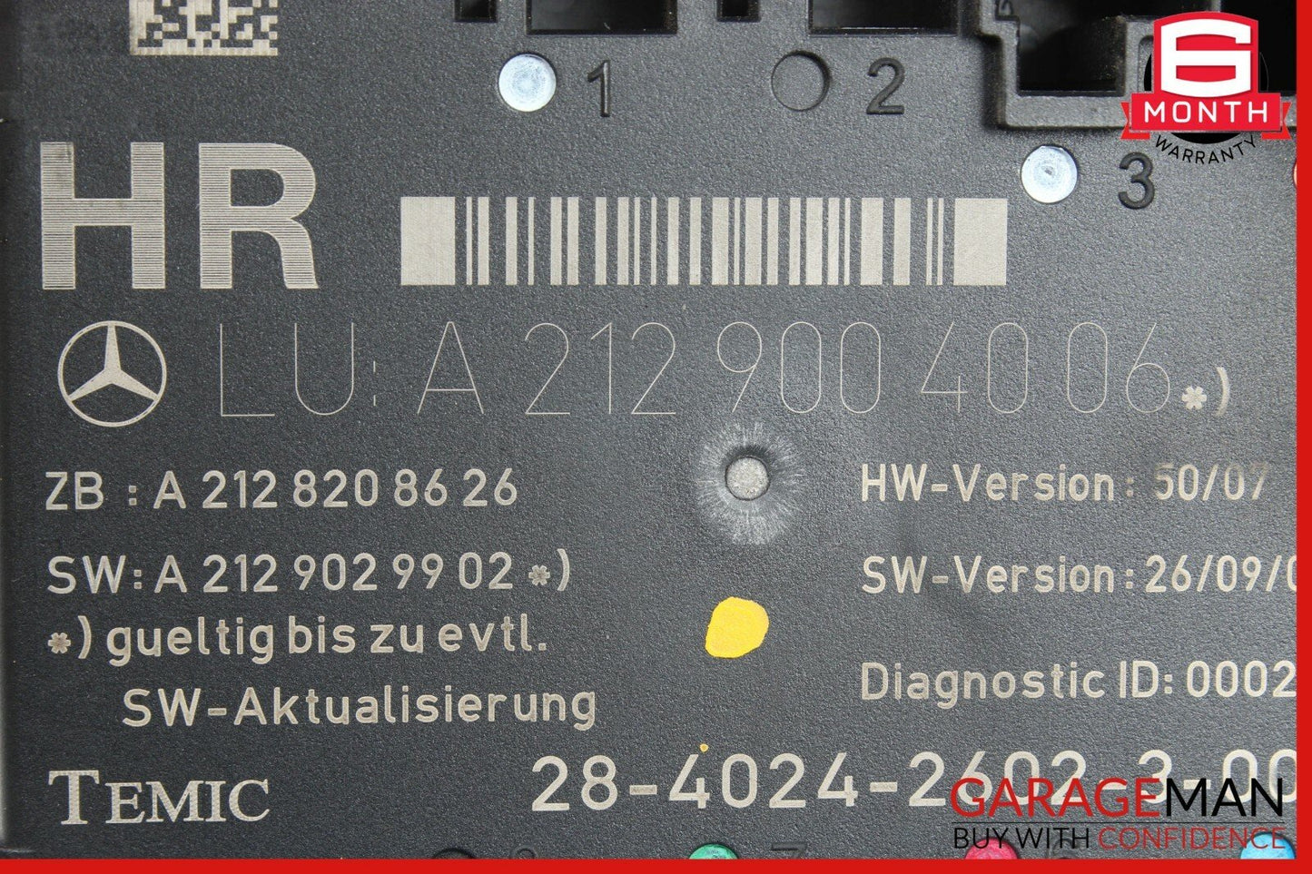 08-14 Mercedes W204 C250 C350 Rear Right Passenger Side Door Controller Module