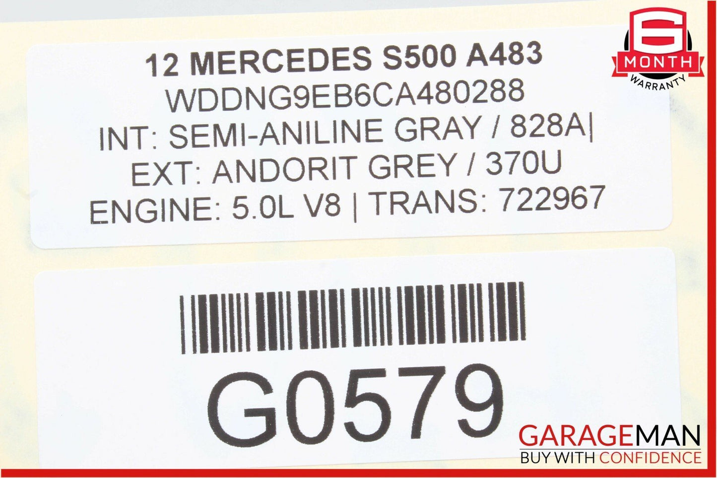 07-13 Mercedes W221 S500 S600 S63 AMG Center Middle Panoramic Roof Glass OEM