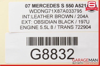 07-13 Mercedes S550 CL550 Front Right Sun Visor Sunvisor Cover Shade Suede Grey
