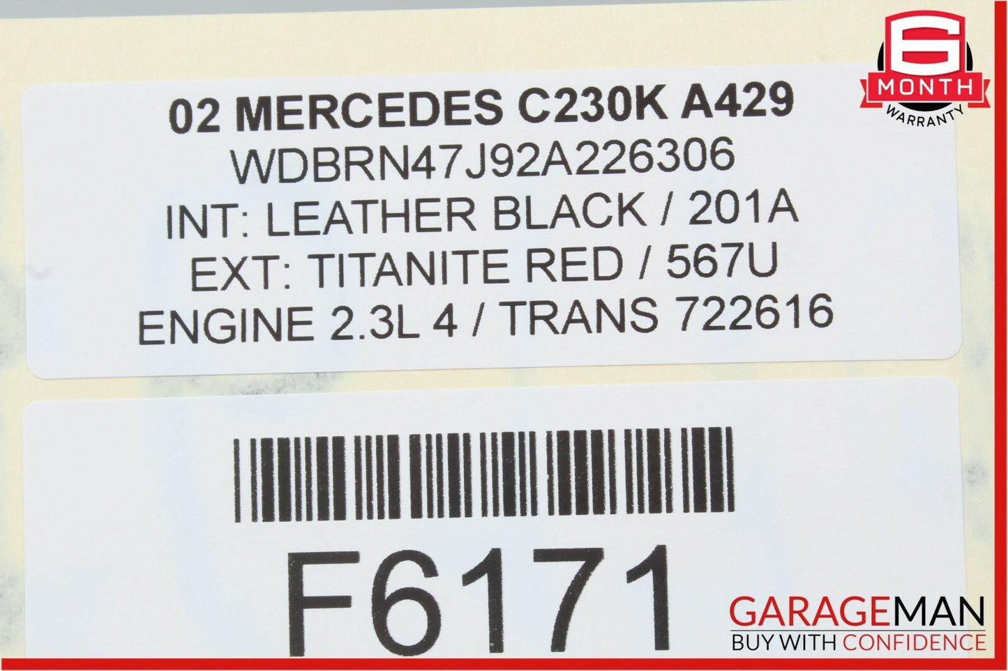 02-05 Mercedes W203 C230 Coupe Right Side Rocker Skirt Moulding Titanite Red OEM