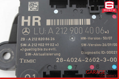 08-18 Mercedes GLK350 C250 C300 CLS550 Rear Right Side Door Control Module Unit