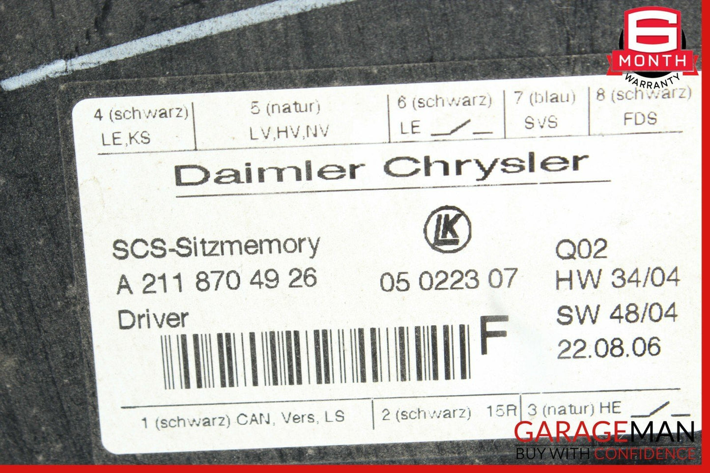03-11 Mercedes ML350 E550 GL450 Front Left Side Seat Control Module Unit OEM