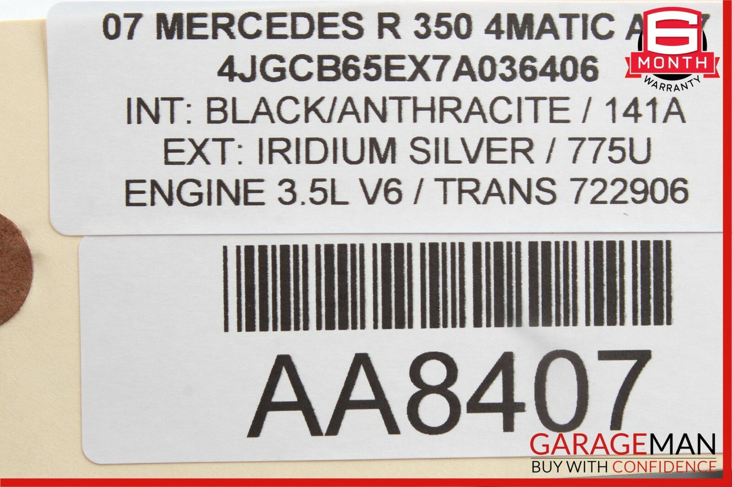 06-12 Mercedes W251 R350 Rear Left Side Window Regulator Motor 119017100 OEM