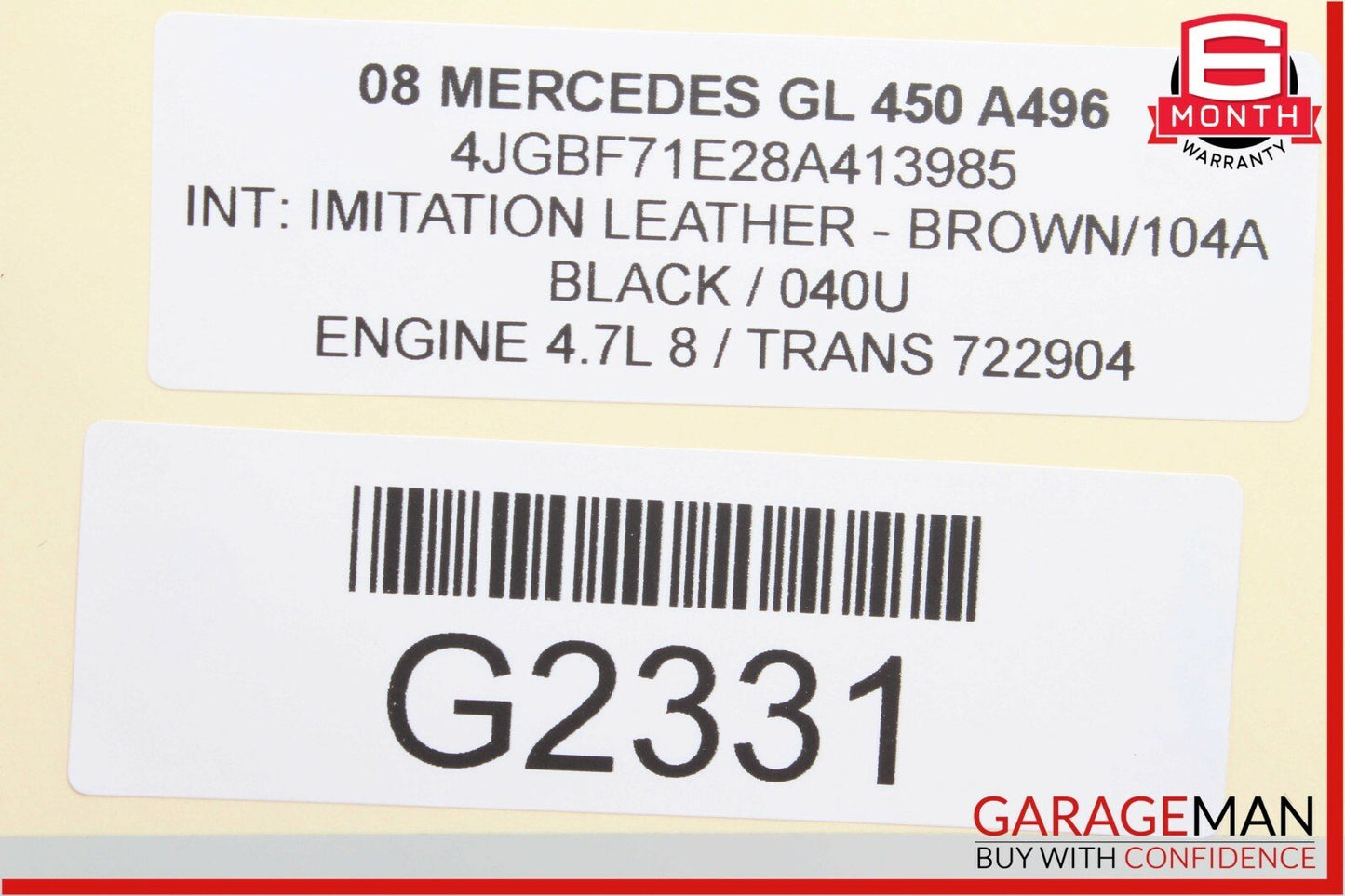 06-11 Mercedes GL450 ML350 ML450 Dash Glovebox Storage Tray Compartment Brown