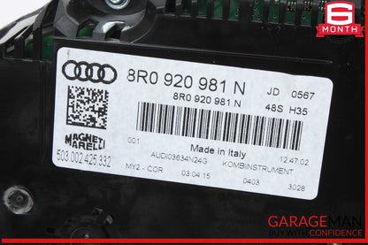 09-17 Audi Q5 Dash Dashboard Speedometer Instrument Cluster Gauge 8R0920981N OEM