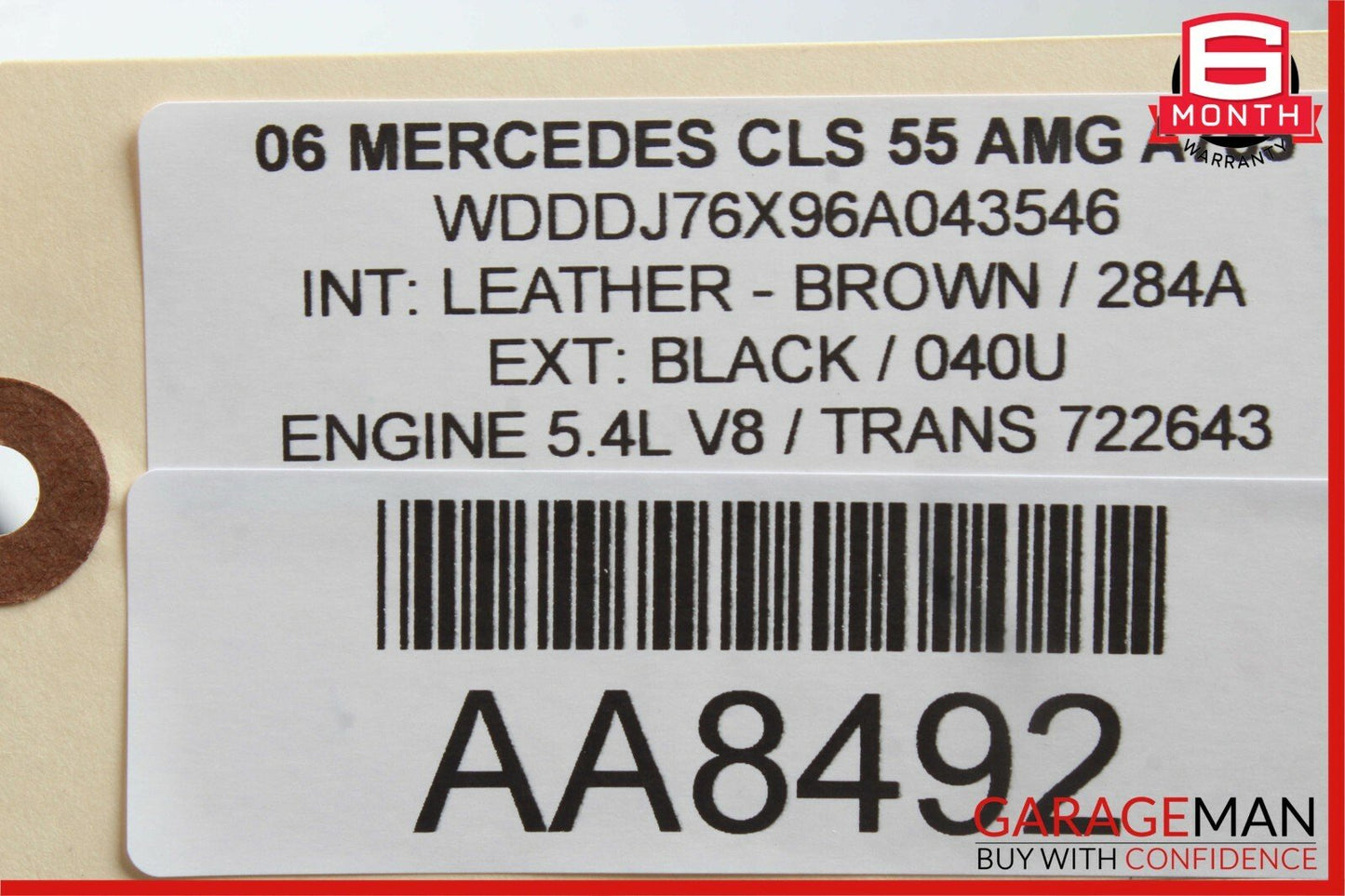 06-11 Mercedes W219 CLS55 CLS63 Rear Left Side Interior Door Trim Panel Brown