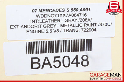 07-09 Mercedes W221 S550 Interior Top Upper Rear View Inside Dim Mirror Gray OEM