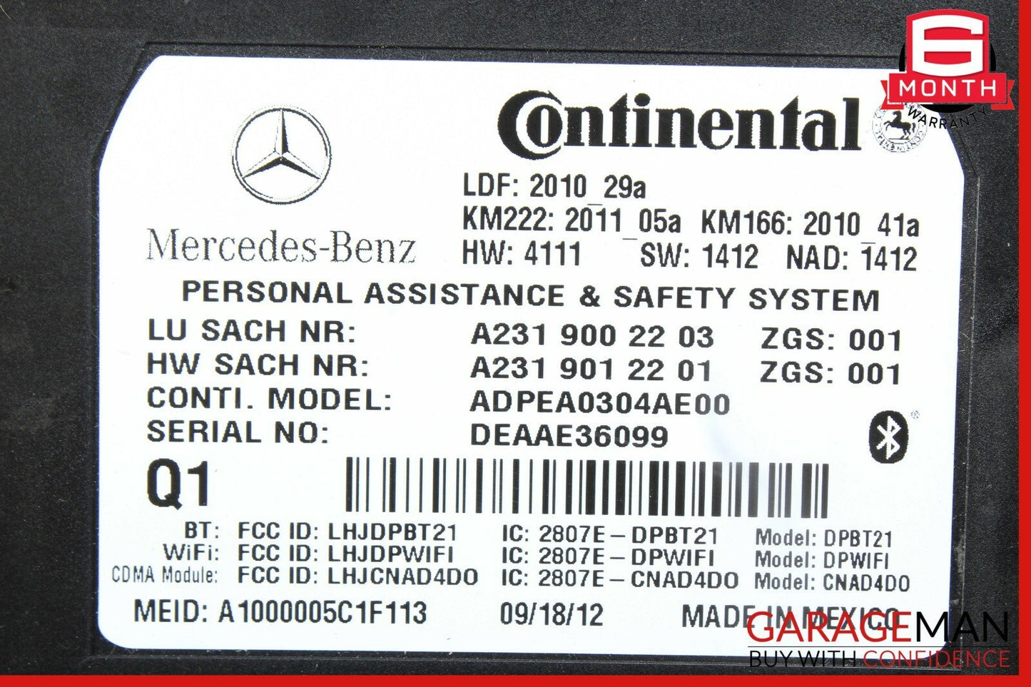 10-14 Mercedes R172 SLK350 C300 C350 E400 Tele Aid Control Module 2319012201 OEM