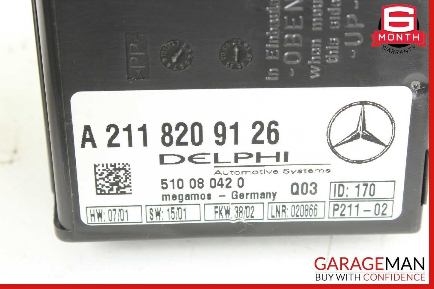 00-06 Mercedes R230 SL500 S600 CL500 Anti Theft Alarm Sensor Control Module OEM