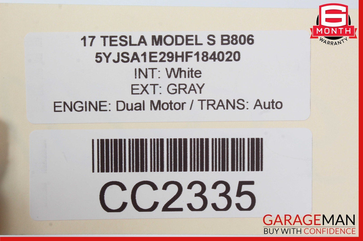 Tesla Model S Seat Cover 110973101A/ 1109731-01-A/ 1109731 01 A OEM
