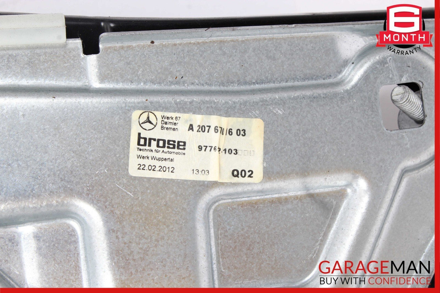10-16 Mercedes W207 E350 E400 Rear Right Window Regulator Motor Plate Assembly