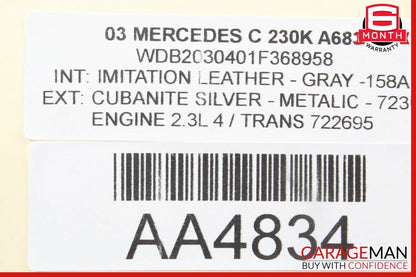 01-07 Mercedes W203 C230K Radiator Coolant Overflow Expansion Reservoir Tank
