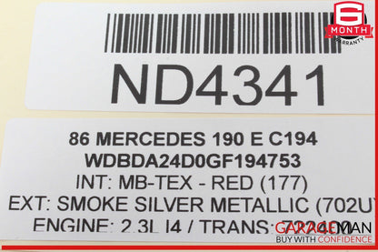 84-93 Mercedes W201 190E 190D Seatbelt Seat Belt Relay Control Module OEM