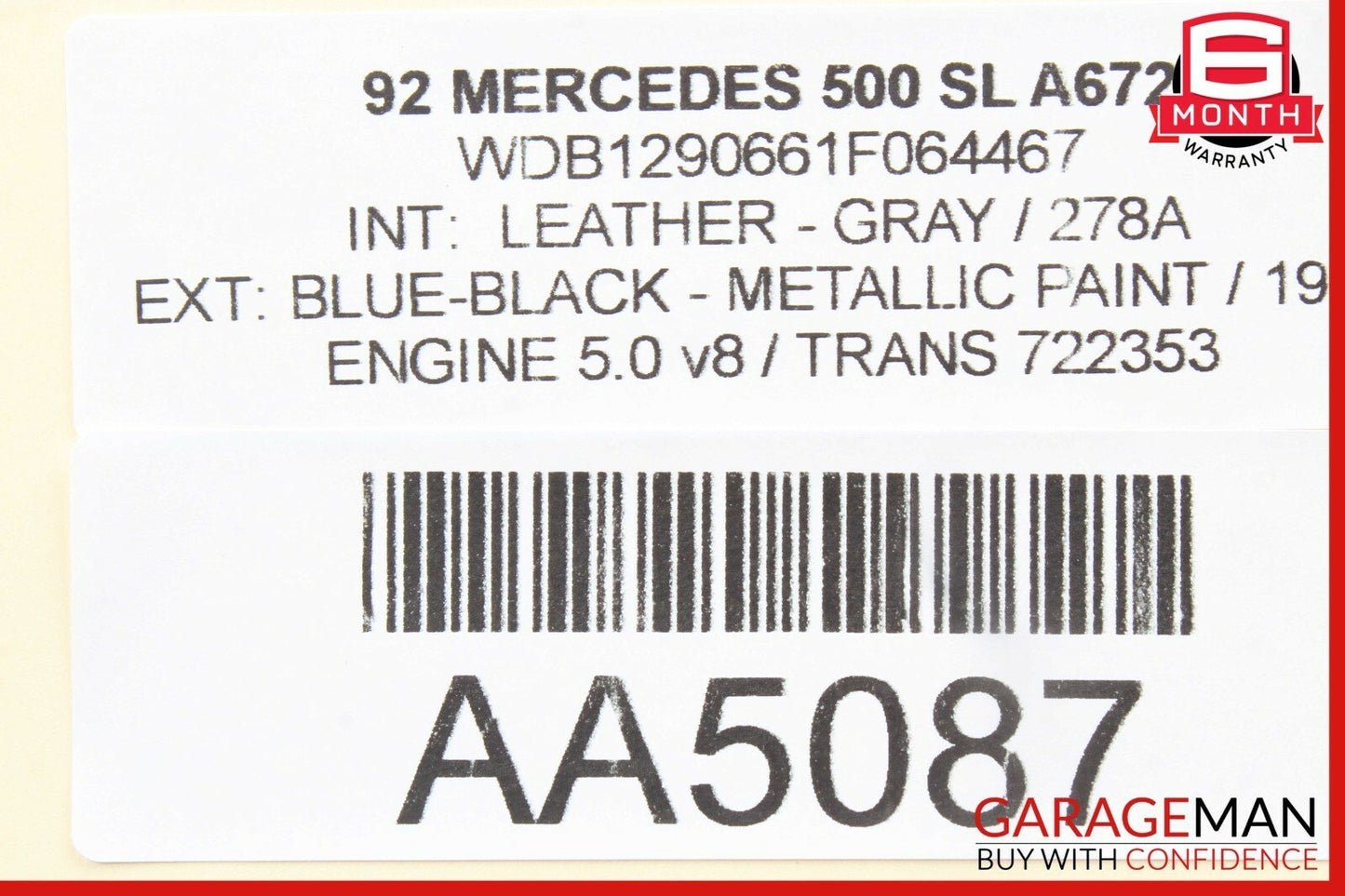 90-02 Mercedes R129 SL500 Roll Bar Hydraulic Cylinder Right Passenger OEM