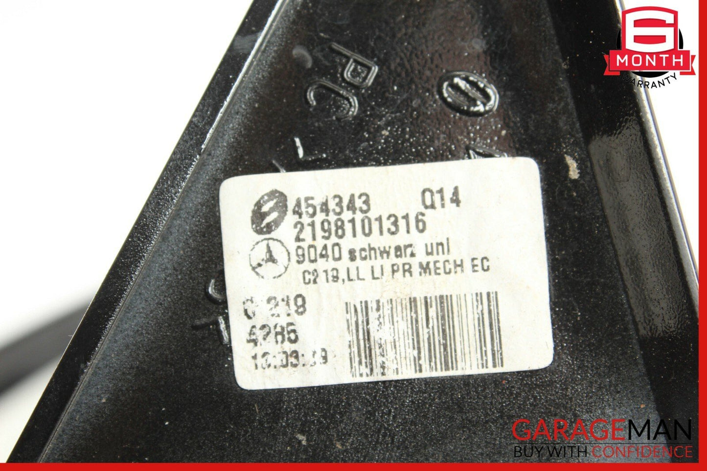 06-08 Mercedes W219 CLS500 Front Left Side Mirror Door Rear View Black OEM