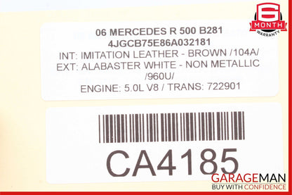 06-13 Mercedes W251 R320 R500 Front Right Side Axle CV Drive Shaft Driveshaft
