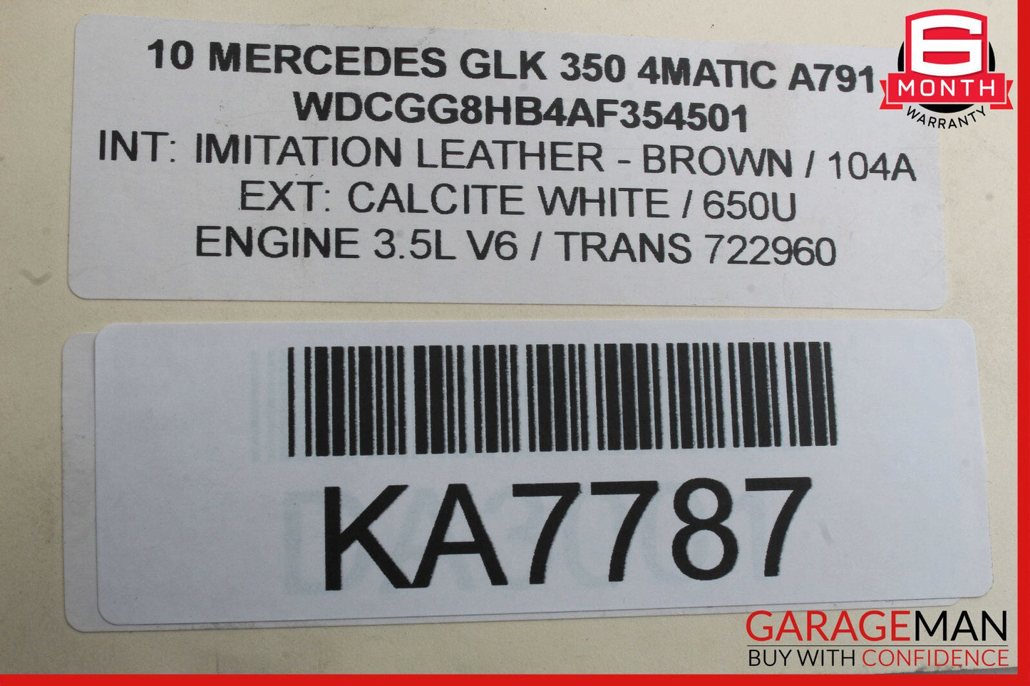 08-16 Mercedes X204 GLK350 Rear Left Door Window Regulator Motor OEM