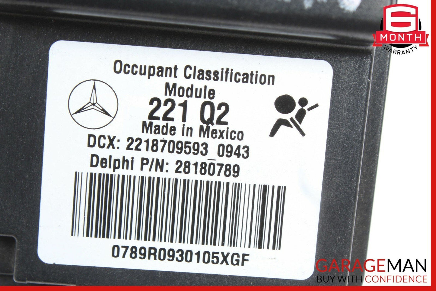 10-13 W221 Mercedes S550 S600 Seat Occupancy Module Sensor 2218709593 OEM