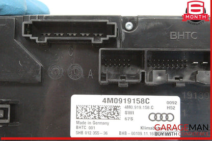 17-19 Audi Q7 Rear AC Air Conditioning Heater Temperature Climate Control Panel