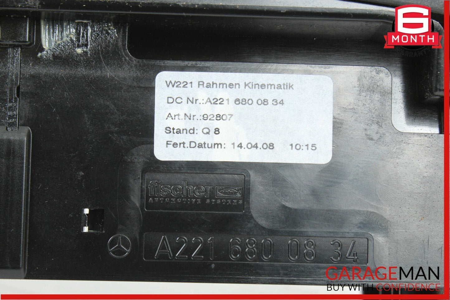 07-09 Mercedes W221 S550 Center Console Dashboard CD Trim Player Cover Black