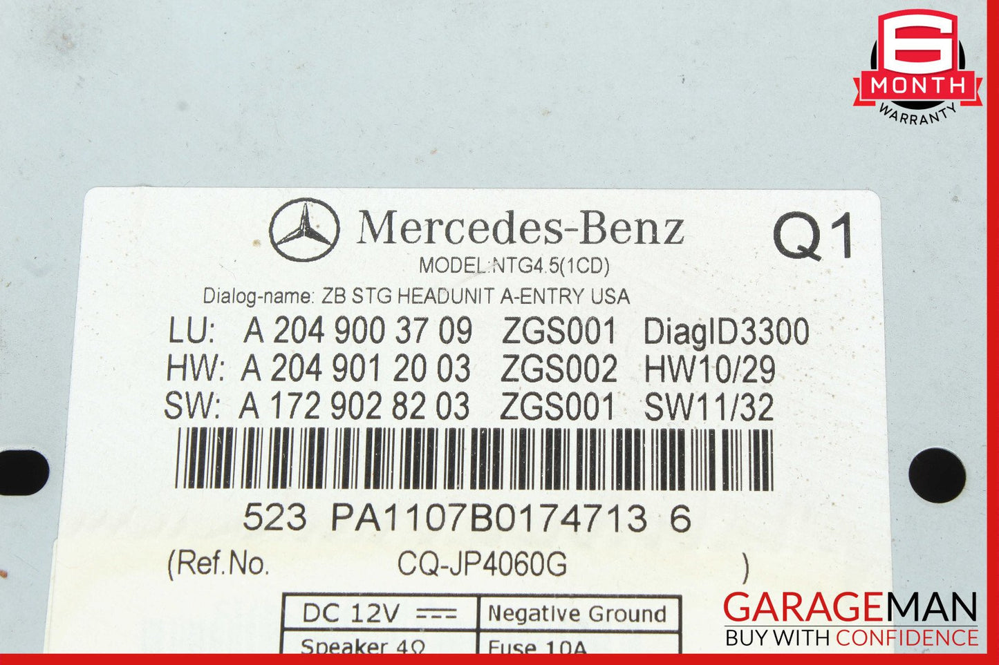 12-15 Mercedes W204 C250 C300 C63 AMG Navi Navigation Command Head Unit CD Audio