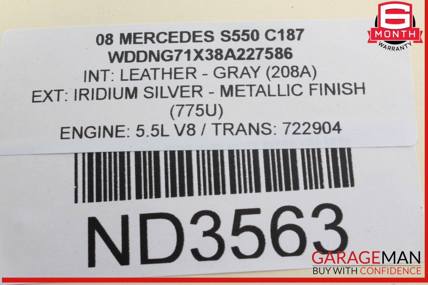 00-12 Mercedes W221 S550 CL500 Air Quality Sensor Module 2118300472 OEM