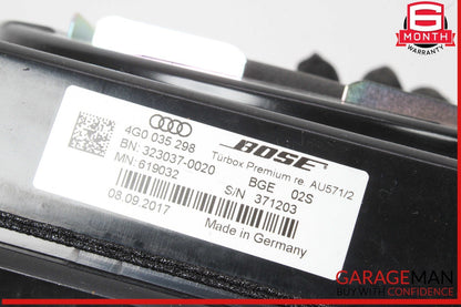 12-18 Audi A6 Front Right Side Bose Subwoofer Bass Box Speaker 4G0035298