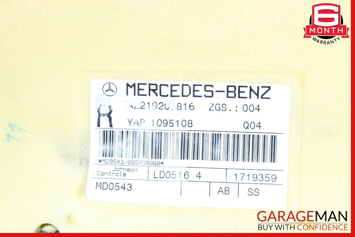 10-13 Mercedes W221 S63 Rear Recline Seat Cushion Top Upper Right OEM