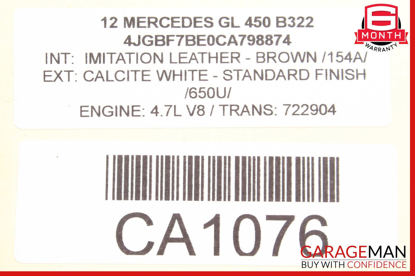 06-13 Mercedes X164 GL450 Trunk Tailgate Lock Latch Actuator 1647400735 OEM