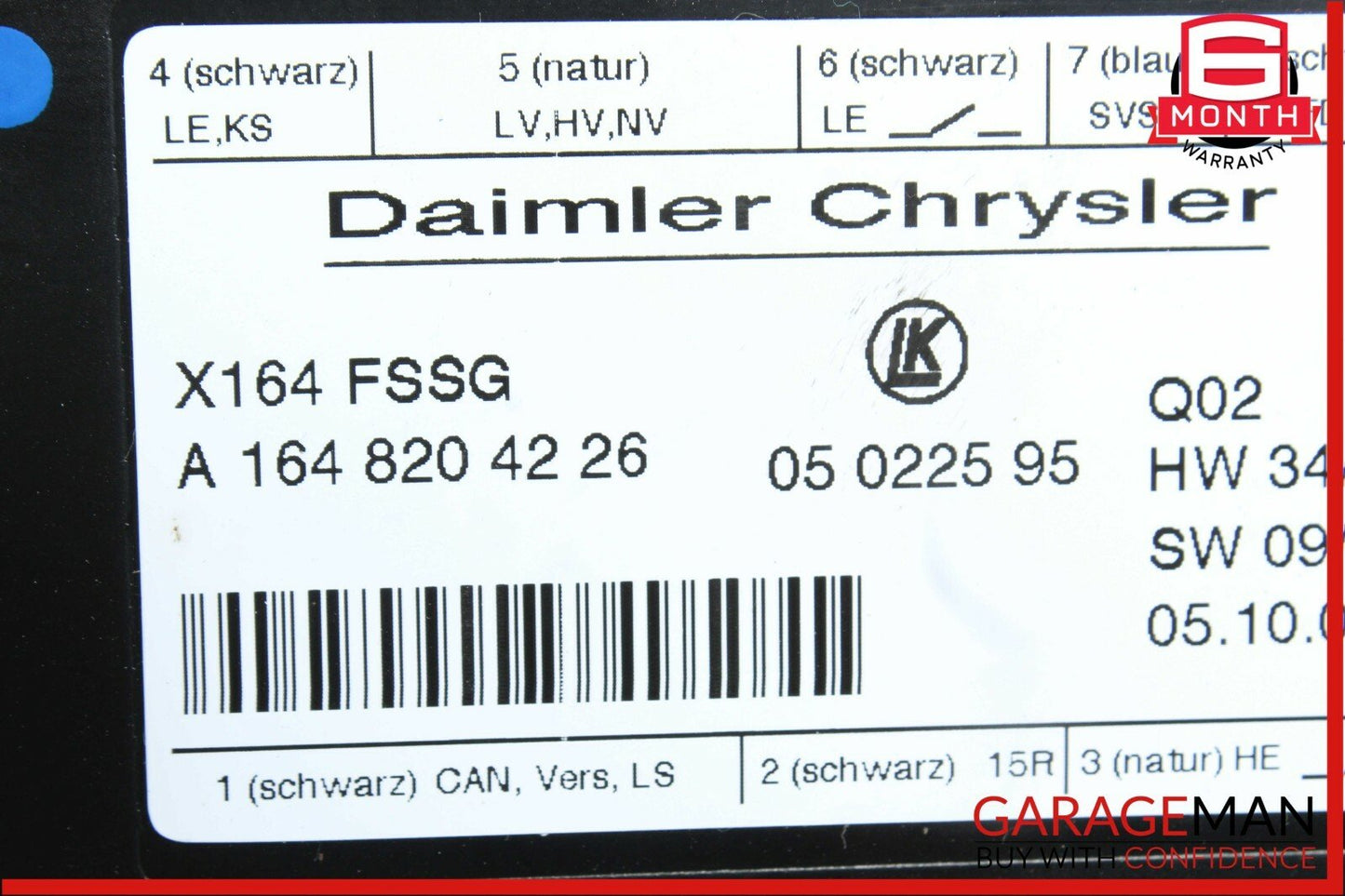 07-12 Mercedes X164 GL450 3rd Third Row Seat Power Folding Controller Module