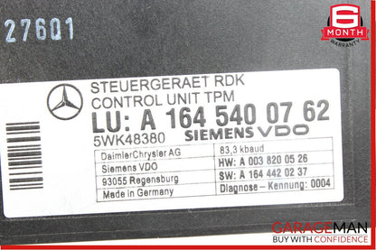06-11 Mercedes X164 GL450 CLS550 E550 TPMS Tire Pressure Control Module Unit OEM