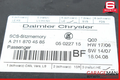 03-11 Mercedes W164 ML550 E350 AMG GL450 Front Right Side Seat Control Module